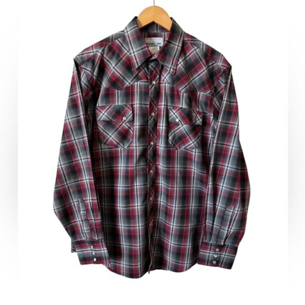 Wrangler Wrancher Plaid Snap Button Western Shirt Men’s‎ L